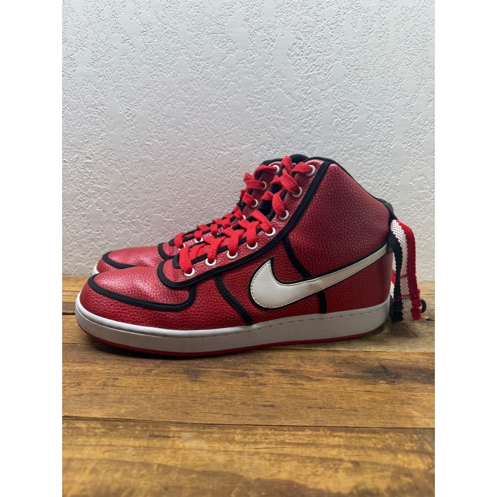Nike Vandal High Supreme University Red Black Pebbled Leather 318330-600 Mens 13